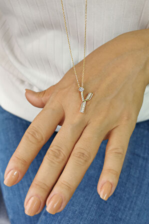 Altın Burgu Kenar Y Harf Kolye