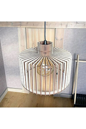 Ahşap Vintage Rustik Banyo Mutfak Salon Avizesi