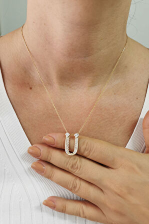 Altın Burgu Kenar Ü Harf Kolye