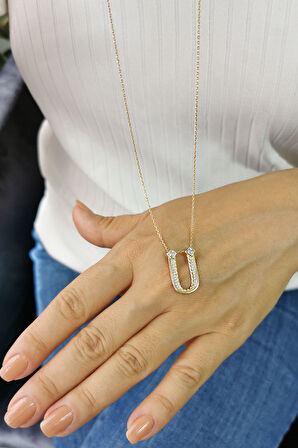 Altın Burgu Kenar Ü Harf Kolye