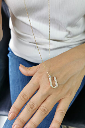 Altın Burgu Kenar U Harf Kolye