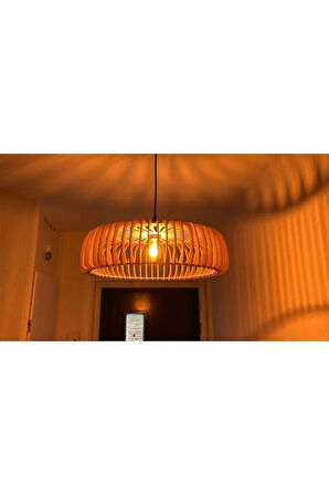 Modern Ahşap Arven Avize Rustik Sarkıt Avize Salon Avizesi