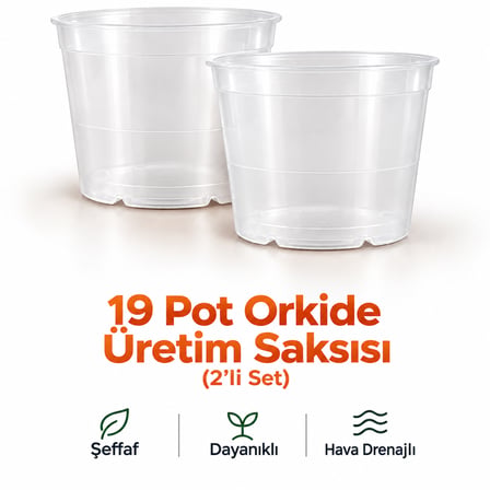 19 Pot Orkide Üretim Saksısı - Köklü Tropikal Bitkiler Için Özel Üretim Saksısı