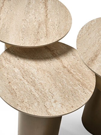 Toskana Traverten Zigon Sehpa Seti