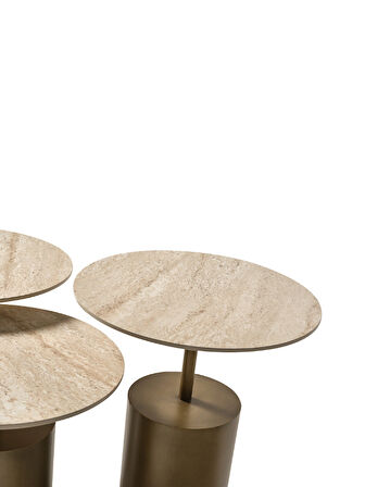 Toskana Traverten Zigon Sehpa Seti