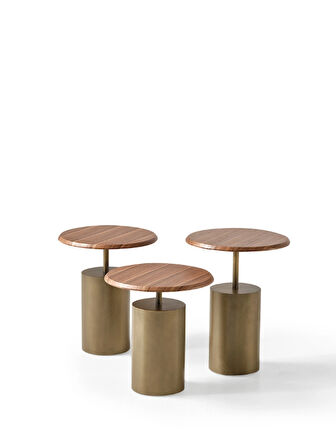 Toskana Walnut Zigon Sehpa Seti