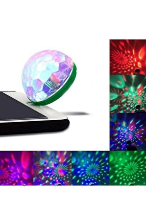 Rutter Sese Duyarlı Usb Rgb Ledli Disco Topu Disko 3w Micro Usb