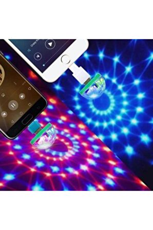 Rutter Sese Duyarlı Usb Rgb Ledli Disco Topu Disko 3w Micro Usb