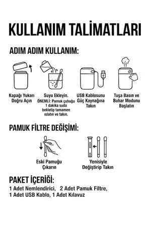 Taşınabilir Mini USB Hava Nemlendirici & Aroma Difüzör - Araç, Ofis ve Bebek Odası İçin Sessiz Buhar Üfleyici