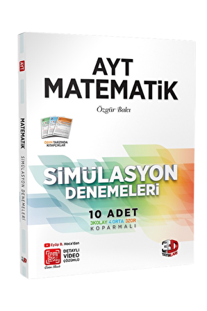 3D Yayınları AYTMatematik+Ayt Edebiyat Sosyal Bilimler-1 deneme