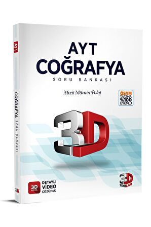 3D Yayınları AYT Coğrafya Soru Bankası Tamamı Video Çözümlü