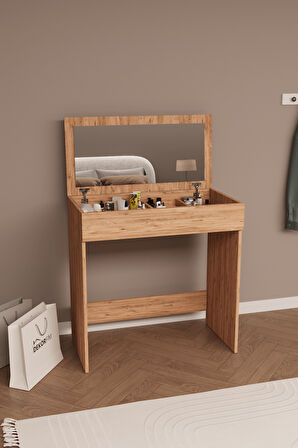 DF02114 Kapaklı Aynalı Bölmeli Makyaj Masası