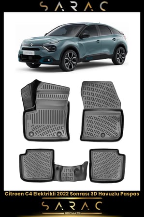 Citroen C4 Elektrikli 2024 Model Araca Özel 3d Havuzlu Paspas