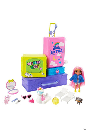 FABBATOYS HDY91 Barbie Extra - Mini Bebekler ve Hayvan Dostlarının Seyahat Maceraları