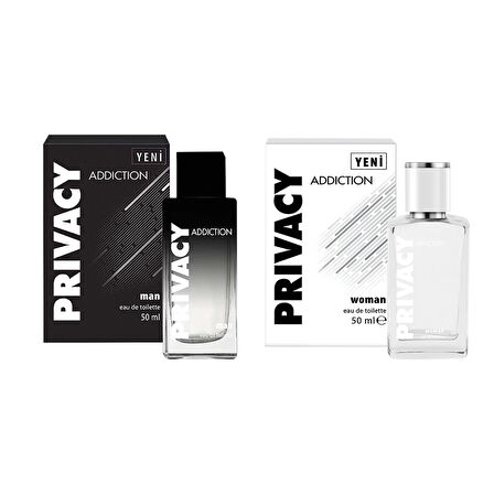 Privacy Man & Woman Addiction Edt Erkek ve Kadın Parfüm 50 ml x 2 li Set
