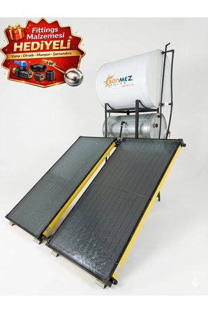 Solar 2 Kollektörlü Tonluk Depolu Güneş Enerjisi (AÇIK DEVRE DOĞAL AKIŞLI ANTİFRİZSİZ) (YAZLIK)