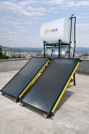 Solar 2 Kollektörlü Tonluk Depolu Güneş Enerjisi (AÇIK DEVRE DOĞAL AKIŞLI ANTİFRİZSİZ) (YAZLIK)