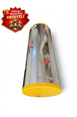 (2 KOLLEKTÖRLÜ) Çift Cidarlı Krom Güneş Enerjisi Basınçlı Boyleri Yatık Sıcak Su Deposu