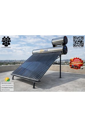 Solar 24x Krom Basınçlı Vakum Tüplü Güneş Enerjisi Sıcak Su Sistemi (KAPALI DEVRE BASINÇLI)
