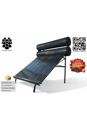Solar 30x Vakum Tüplü Güneş Enerjisi Sıcak Su Sistemleri (AÇIK DEVRE DOĞAL AKIŞLI)