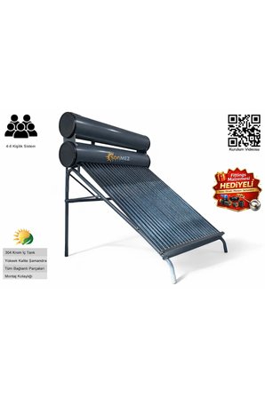 Solar 24x Vakum Tüplü Güneş Enerjisi Sıcak Su Sistemi (AÇIK DEVRE DOĞAL AKIŞLI)