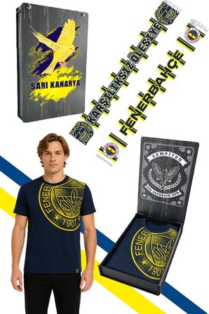 FENERBAHÇE ERKEK TRIBUN HALFTONE LOGOLU TSHIRT ŞAL HEDİYELİ UV KUTULU