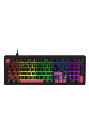 AK980 Red Switch Kablolu Mekanik Oyun Klavyesi- Rainbow Aydınlatmalı Siyah/Kırmızı