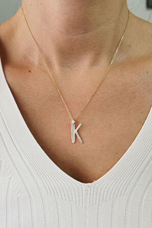 Altın Burgu Kenar K Harf Kolye
