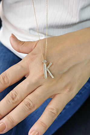 Altın Burgu Kenar K Harf Kolye