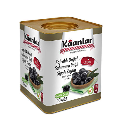 Kaanlar Yağlı Sele 291-320 KB S Siyah Zeytin Teneke 10 KG