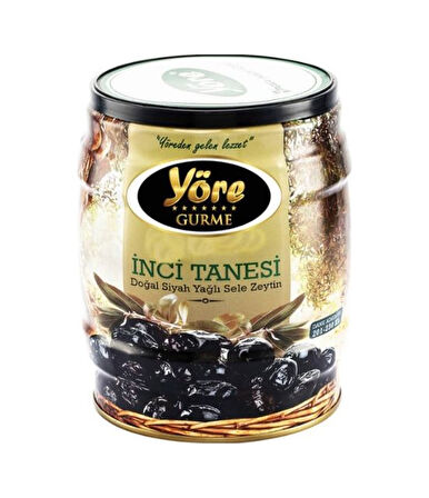 Yöre Gurme İnci Tanesi Yağlı Sele Siyah Zeytin Teneke  750 G