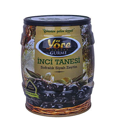 Yöre Gurme İnci Tanesi Sofralık Siyah Zeytin Teneke 750 G