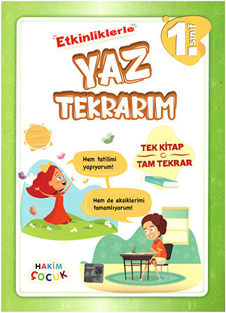 Hakim Çocuk 1 .Sınıf Etkinliklerle Yaz Tekrarım Tek Kitap Tam Tekrar Tatil Kitabı