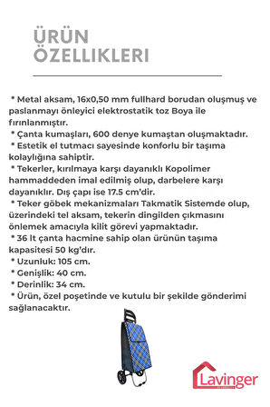 58A Pazar Arabası Plus Katlanabilir (Büyük Tekerli)