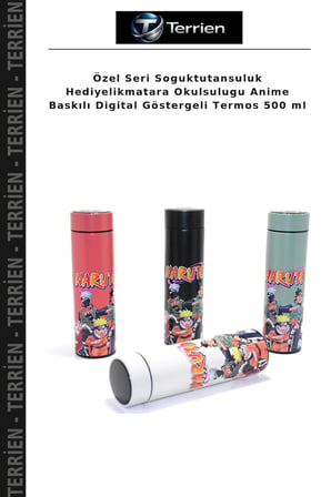 Özel Seri Soguktutansuluk Hediyelikmatara Okulsulugu Anime Baskılı Digital Göstergeli Termos 500 ml