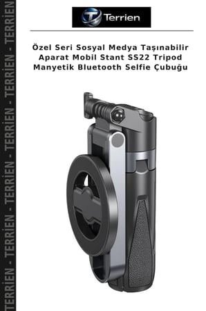 Özel Seri Sosyal Medya Taşınabilir Aparat Mobil Stant SS22 Tripod Manyetik Bluetooth Selfie Çubuğu