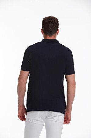Lacivert Regular Fit %100 Pamuk Polo Yaka Tişört | M