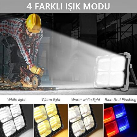 Seyyar Solar Led Projektör Cata 200w Güneş Enerjili Portatif Led Işık Taşınabilir Sokak Aydınlatması