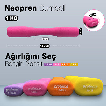 PROFORCE NEOPRENE DUMBEL 1 Kg -Tek Adet NDB1
