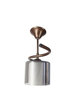 Fuji Bronz Tekli Füme + Beyaz Camlı Avize | Kaliteli Modern Metal Avize