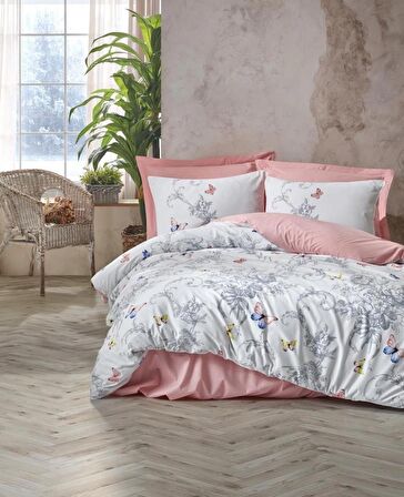 Cotton Box Ranforce Nevresim Takımı Çift Kişilik Cathi Somon