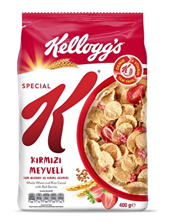 Kellogg's Special K Kırmızı Meyveli Kahvaltılık Tam Buğday ve Pirinç Gevreği 400 Gr,Tam Tahıllı