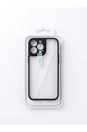 İphone 13 Pro Max Kenarları Siyah Şeffaf Silikon Kılıf Modeli