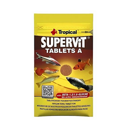 Tropical Süpervit Tablets A Cama Yapışan Tablet Balık Yemi 15 Ml 10 Gr