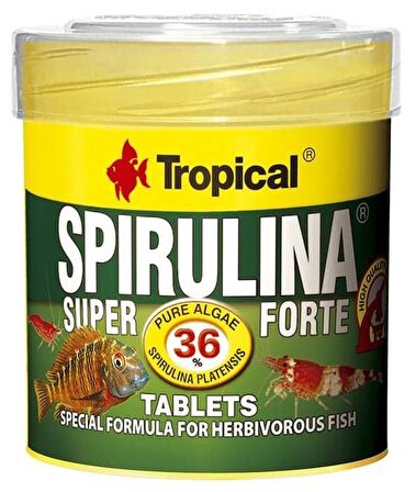 Tropical Spirulina Super Forte Tablets Akvaryum Balık Yemi 50 ml (80 Tablet)