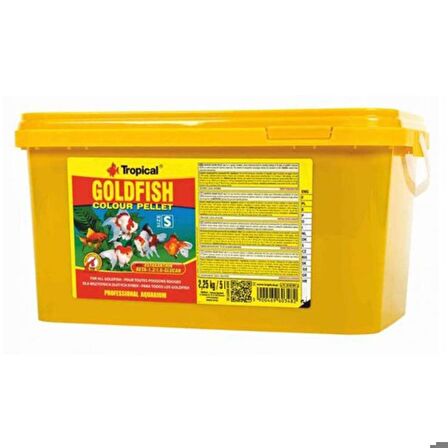 Tropical Goldfish Colour Pellet Size S Balık Yemi (5 litre) 2,25 Kg