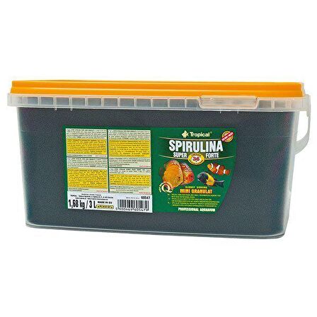 Tropical Spirulina Super Forte Mini Granulat Balık Yemi 3 L 1,68 Kg