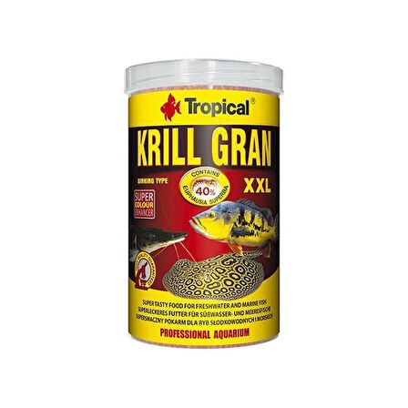 Tropical Krill Gran Büyük Akvaryum Balıkları için Renklendirici Balık Yemi 1000 Ml 500 Gr