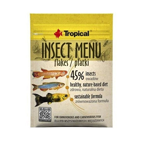 Tropical Insect Menu Larva Proteinli Pul Balık Yemi 12 Gr