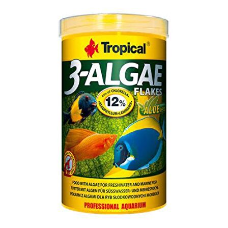 Tropical 3-Algae Flake Pul Balık Yemi 250 Ml 50 Gr